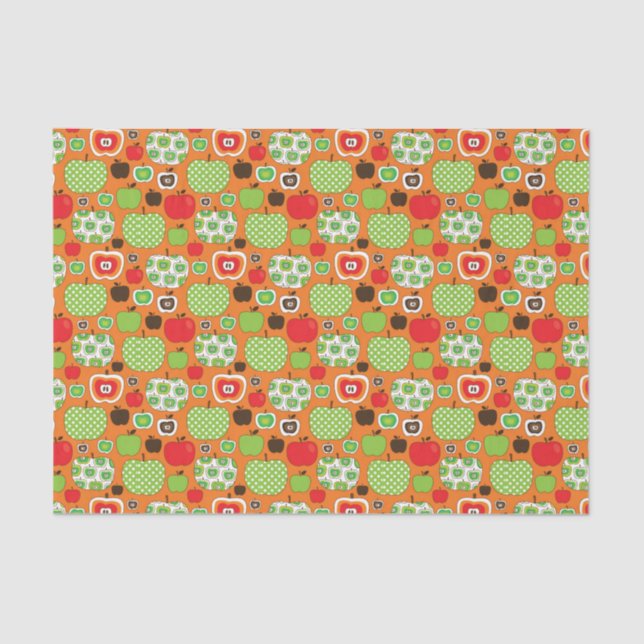Papier Mousseline Motif mignon d'illustration de pomme (Recto)