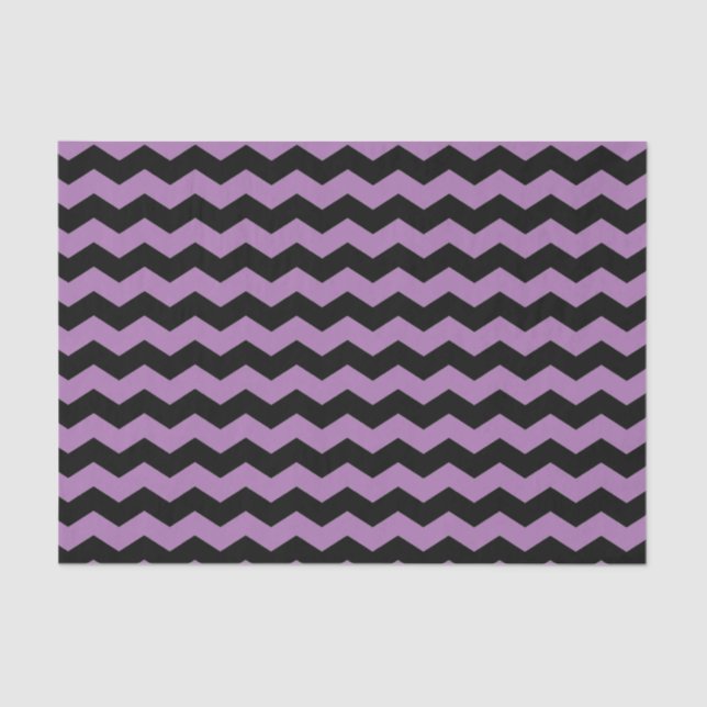 Papier Mousseline Motif moderne Chevron noir et violet (Recto)