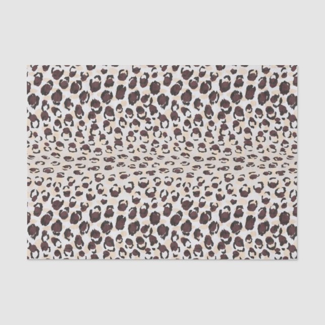 Papier Mousseline Motif moderne chic brun cheetah imprimé monogramme (Recto)