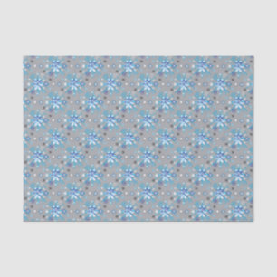 Papier Mousseline Motif moderne gris et bleu Holiday Snowflakes