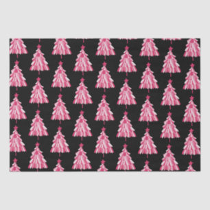 Papier Mousseline Motif moderne Pink Black Christmas Tree