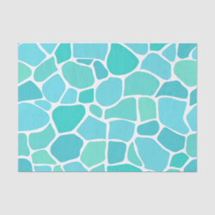 Papier Mousseline Motif mosaïque de verre de mer turquoise aqua