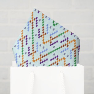 Papier Mousseline Motif mosaïque zigzag Chevron géométrique sans cou
