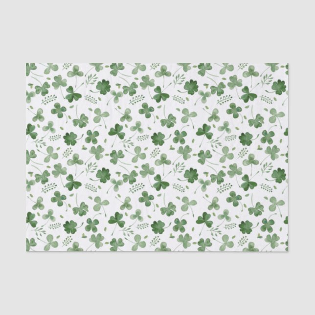 Papier Mousseline Motif mou de shamrock d'aquarelle (Recto)