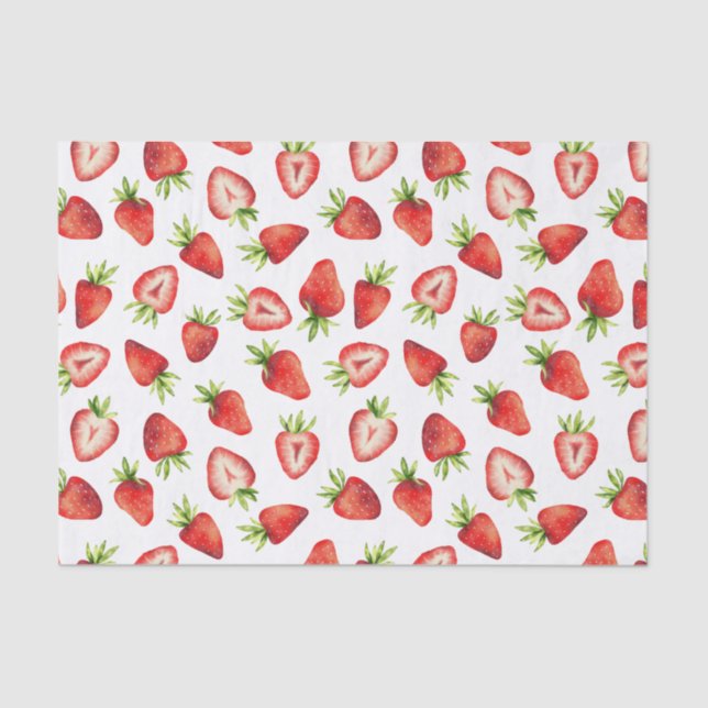 Papier Mousseline Motif mûre fraise (Recto)