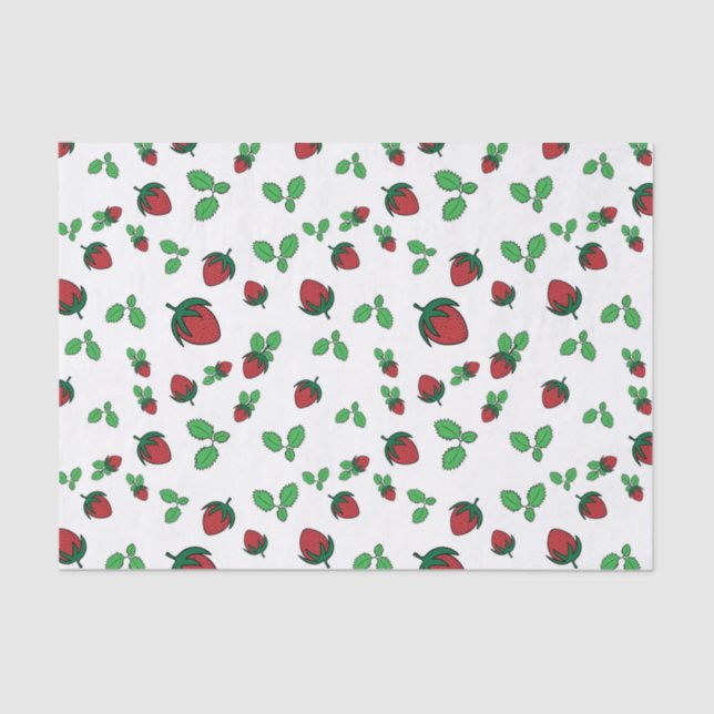 Papier Mousseline Motif mûre fraise  (Recto)