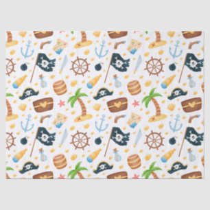 Papier Mousseline Motif Nautique À Thème Pirate Cute 