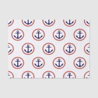 Papier Mousseline Motif nautique cerclé d'Ancres