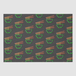 Papier Mousseline Motif Neon Asian Noodle Bowl