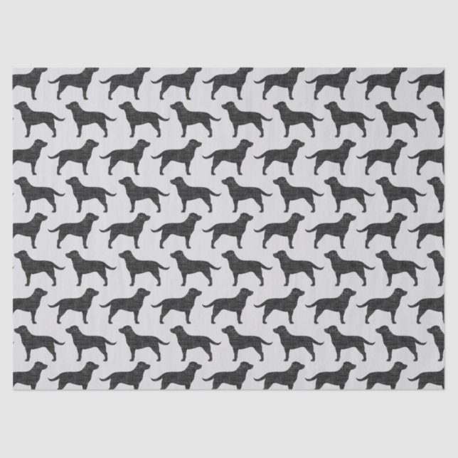 Papier Mousseline Motif noir de silhouettes de labrador retriever (Recto)