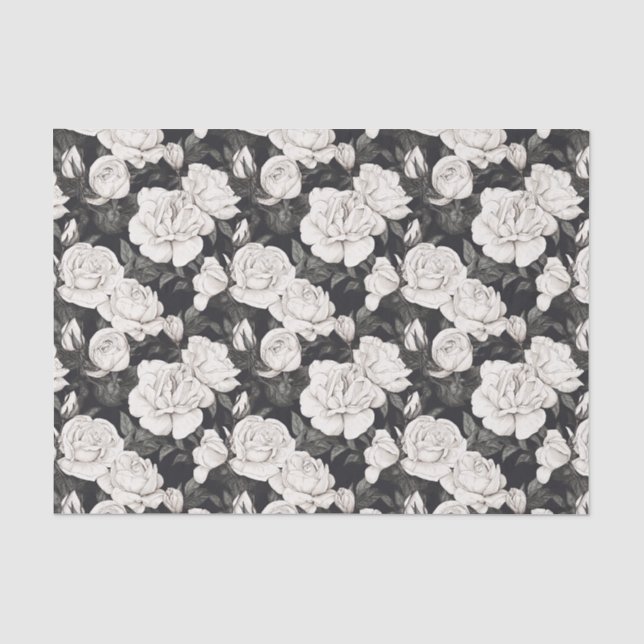 Papier Mousseline Motif noir et blanc (Recto)