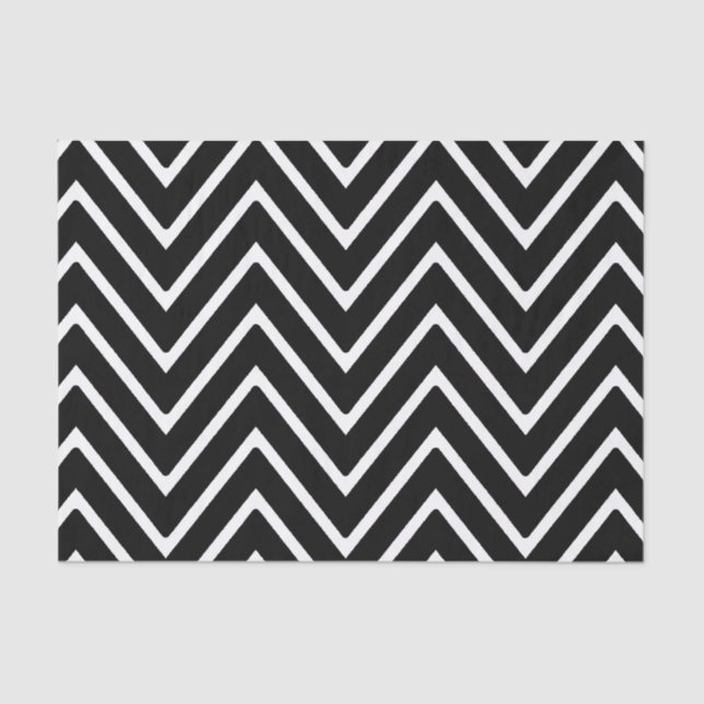 Papier Mousseline Motif noir et blanc 2 de Chevron (Recto)