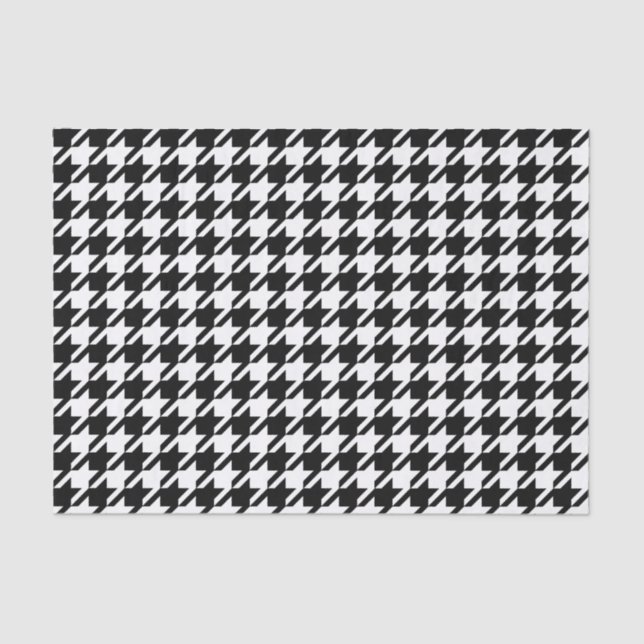 Papier Mousseline Motif noir et blanc Houndstooth (Recto)