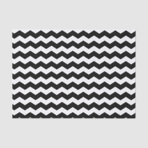 Papier Mousseline Motif noir et blanc moderne Chevron Zigzag