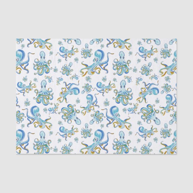 Papier Mousseline Motif octopus (Recto)