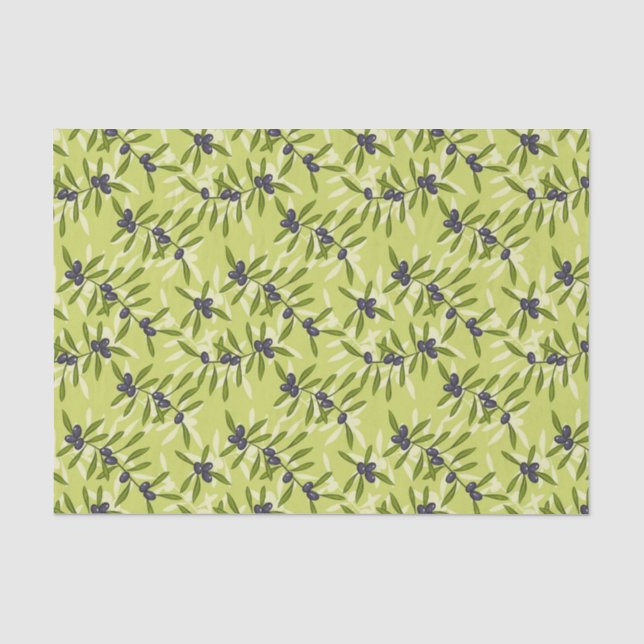 Papier Mousseline Motif olive (Recto)