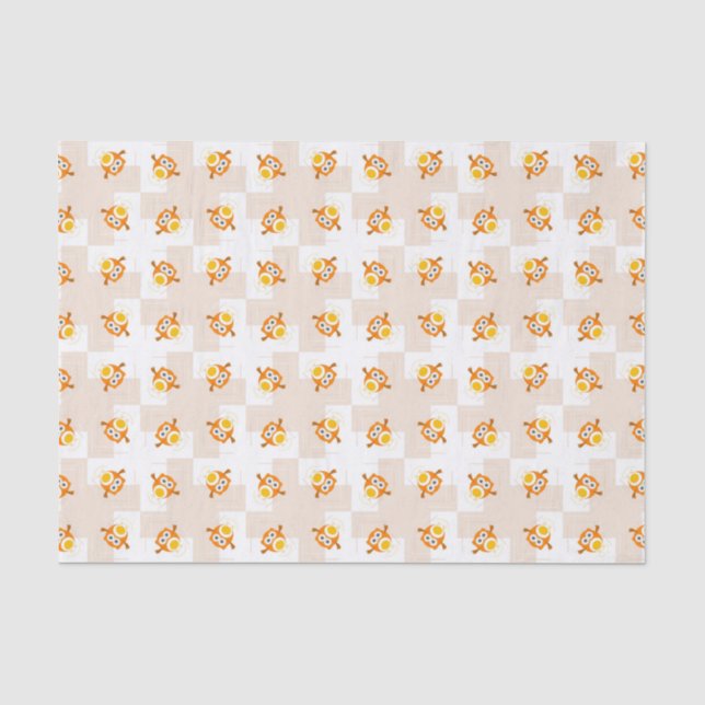 Papier Mousseline Motif orange d'illustration de hibou (Recto)
