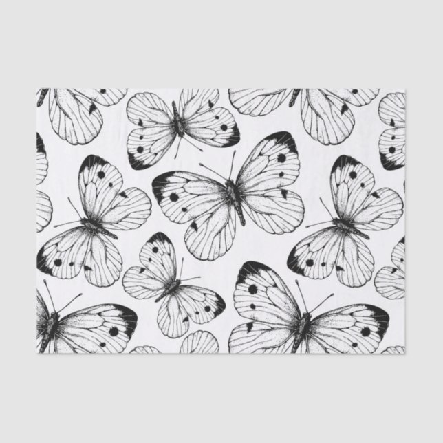 Papier Mousseline Motif papillon de choux (Recto)
