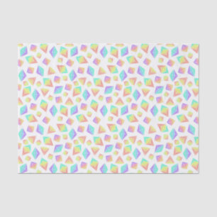 Papier Mousseline Motif Pastel Rainbow Crystals