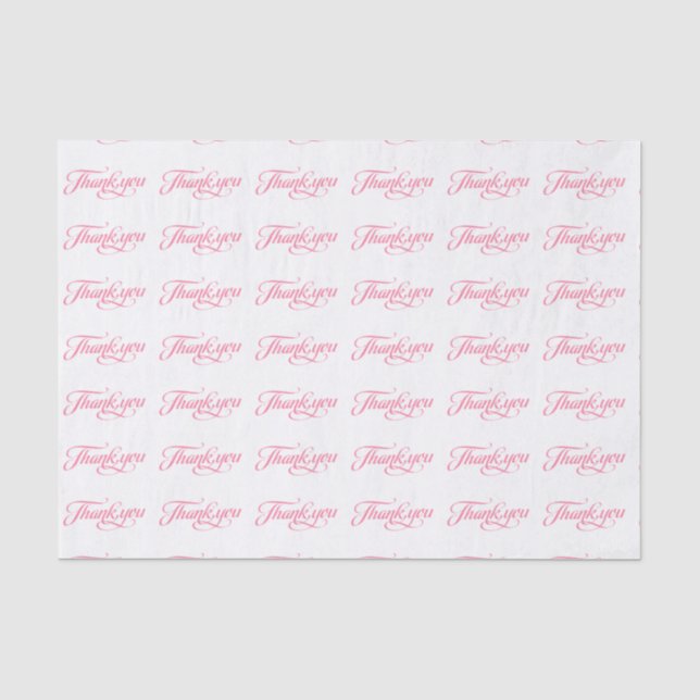 Papier Mousseline Motif Pastel Rose Et Blanc Merci (Recto)