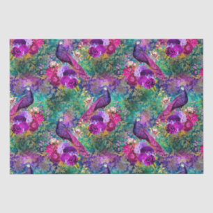 Papier Mousseline Motif Peacock illustré