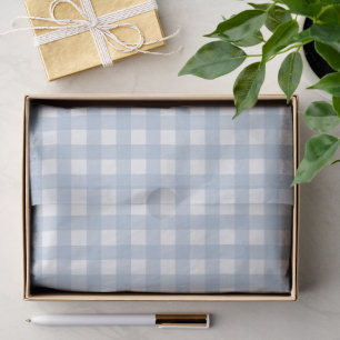 Papier Mousseline Motif Plaid En vichy bleu minimaliste