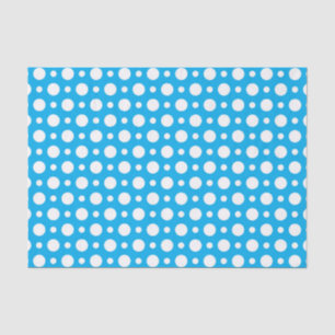PAPIER MOUSSELINE MOTIF POIS BLUE & WHITE
