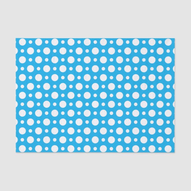 PAPIER MOUSSELINE MOTIF POIS BLUE & WHITE (Recto)