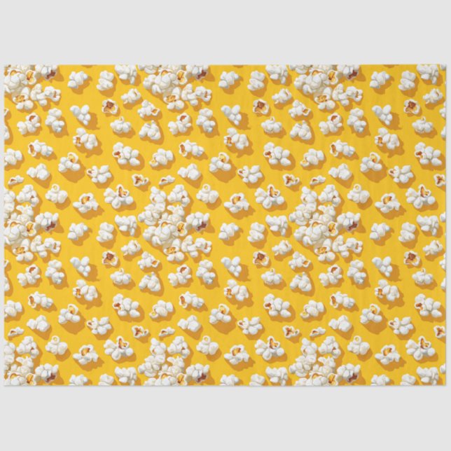 Papier Mousseline Motif Popcorn sur Découpage Arrière - plan jaune (Recto)