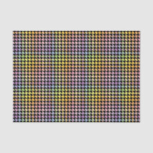 Papier Mousseline Motif Rainbow Houndstooth