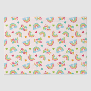 Papier Mousseline Motif Rainbows & Clouds