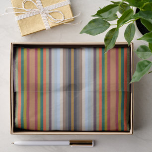 Papier Mousseline Motif rayures colorées automne hiver