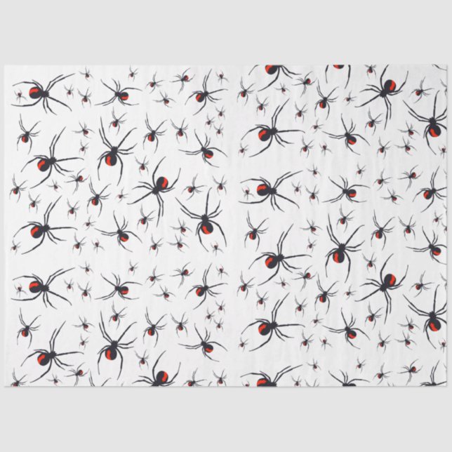 Papier Mousseline Motif Red & Black Spider (Recto)