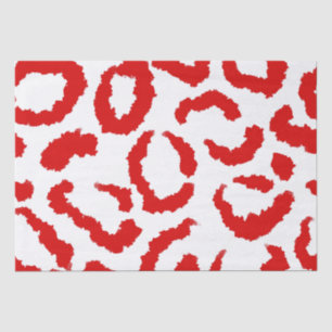 Papier Mousseline Motif Red Leopard