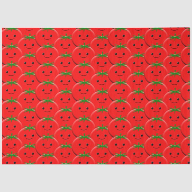 Papier Mousseline Motif Red Tomato (Recto)