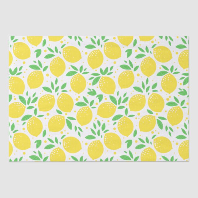 Papier Mousseline Motif rétro de Citron d'été Fruit Ti (Recto)