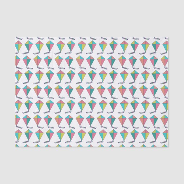 Papier Mousseline Motif Retro Kite (Recto)