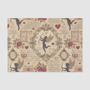 Papier Mousseline Motif romantique de vintage Cupid (9)