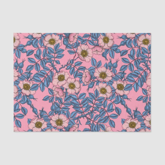 Papier Mousseline Motif rose de chien (Recto)