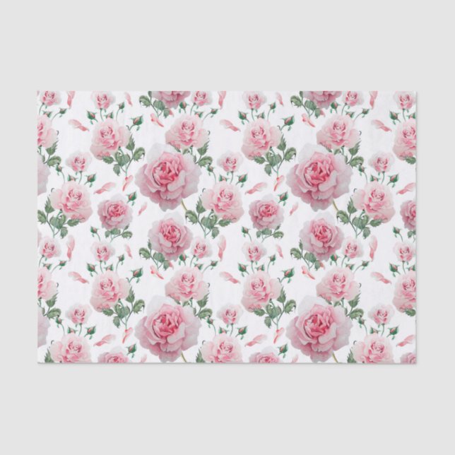 Papier Mousseline Motif rose de roses de dispersion (Recto)