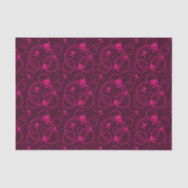 Papier Mousseline Motif rose d'Emo avec des cercles (Recto)