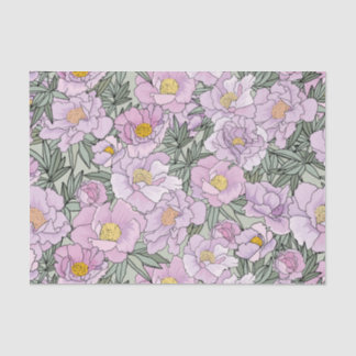 Papier Mousseline Motif rose en fleur de pivoine