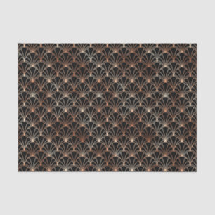 Papier Mousseline Motif rose Gold et Black Art Déco