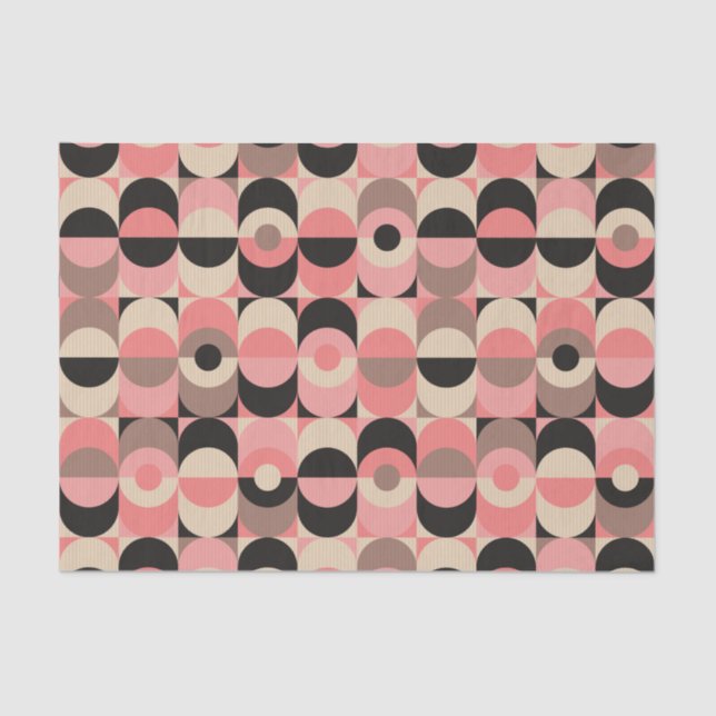 Papier Mousseline Motif rose moderne de la moitié du siècle (Recto)