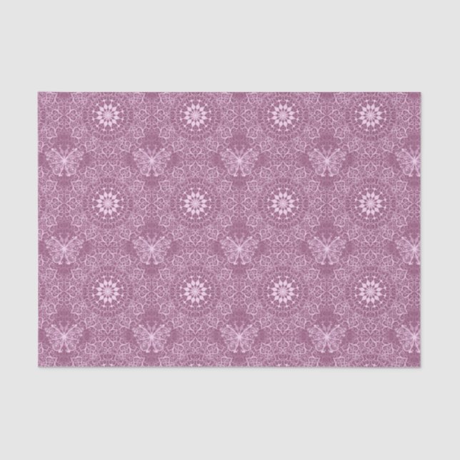 Papier Mousseline Motif rose vintage (Recto)