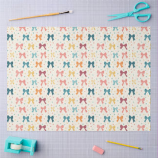 Papier Mousseline Motif ruban coquette à pois