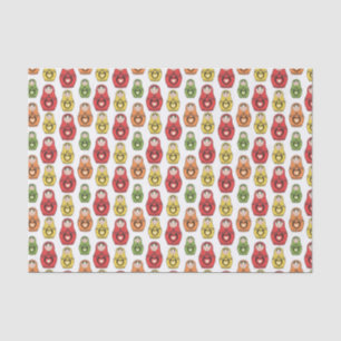 Papier Mousseline Motif russe coloré de poupées