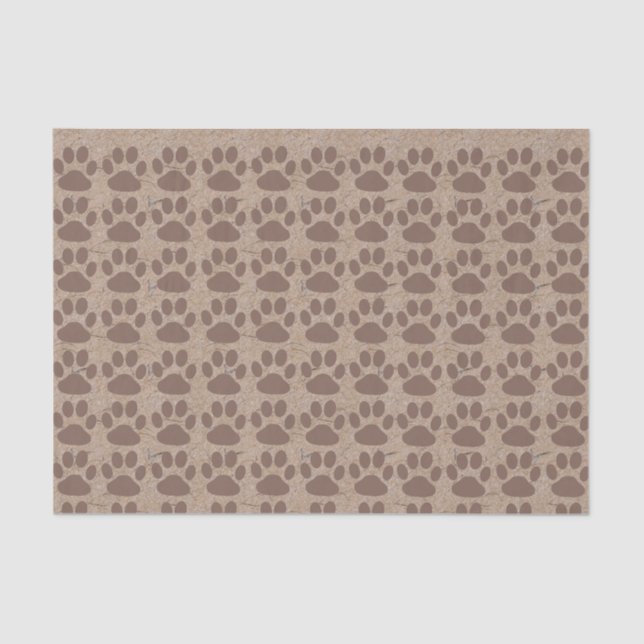 Papier Mousseline Motif Rustic Paws (Recto)