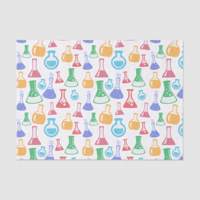 Papier Mousseline Motif scientifique divertissant Beakers and Flaque (Recto)