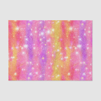 Papier Mousseline Motif scintillant de paillettes rose orange violet
